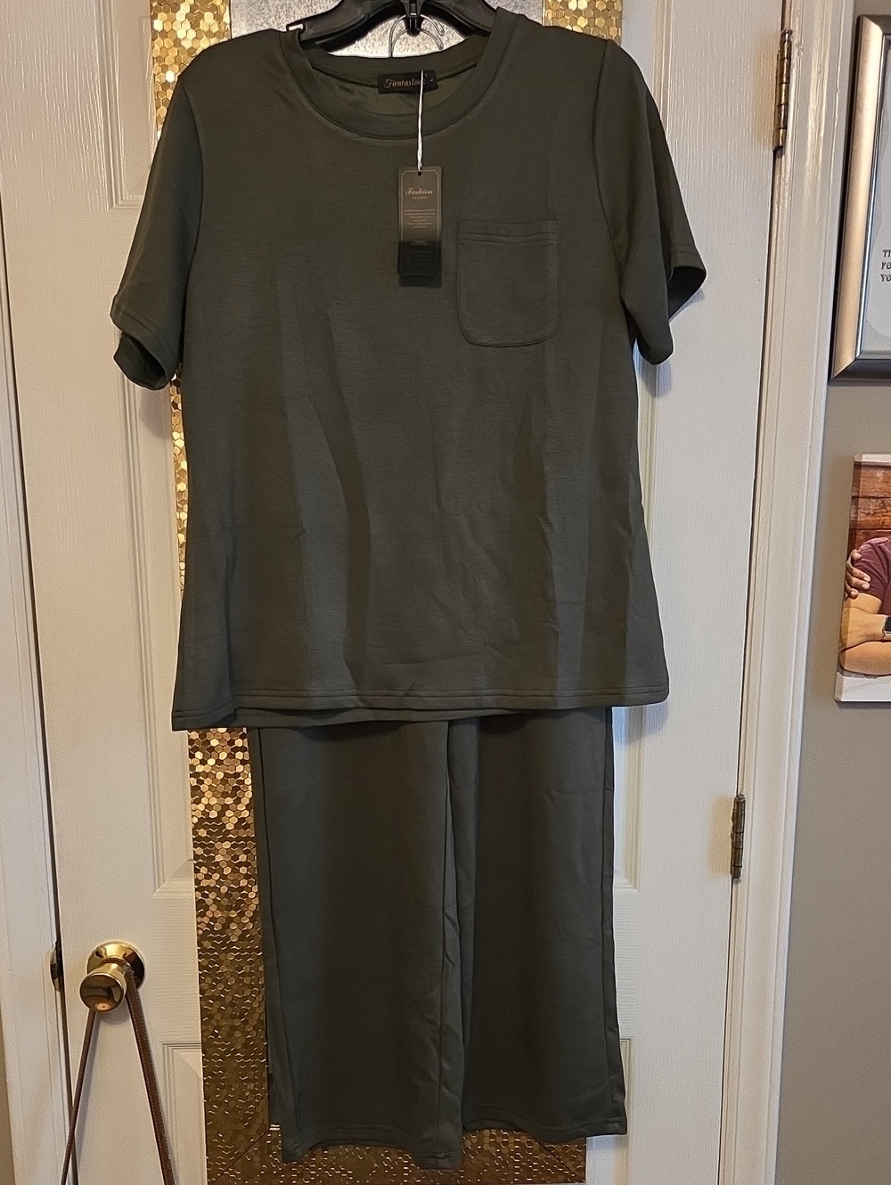 Green Two-Piece Lounge Set with Pocket SIZE L